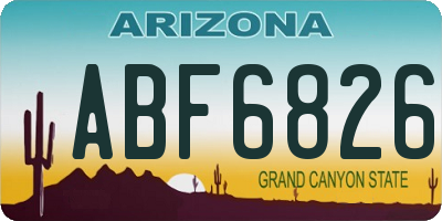 AZ license plate ABF6826