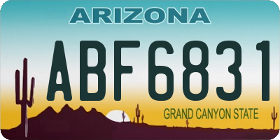 AZ license plate ABF6831