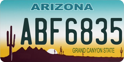 AZ license plate ABF6835