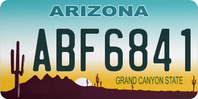 AZ license plate ABF6841