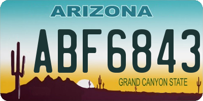AZ license plate ABF6843