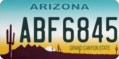 AZ license plate ABF6845