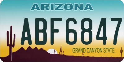 AZ license plate ABF6847