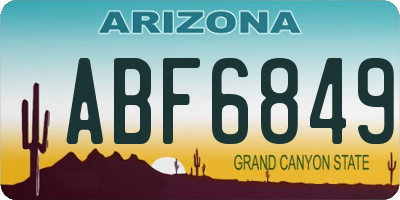 AZ license plate ABF6849