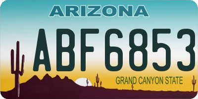 AZ license plate ABF6853
