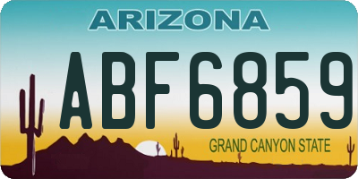 AZ license plate ABF6859