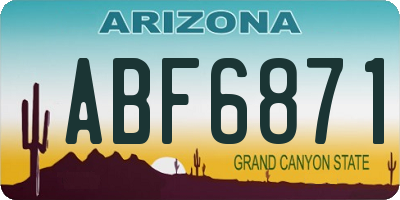 AZ license plate ABF6871