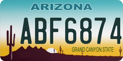 AZ license plate ABF6874