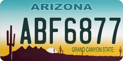 AZ license plate ABF6877