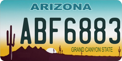 AZ license plate ABF6883