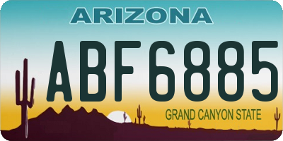 AZ license plate ABF6885