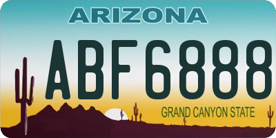 AZ license plate ABF6888