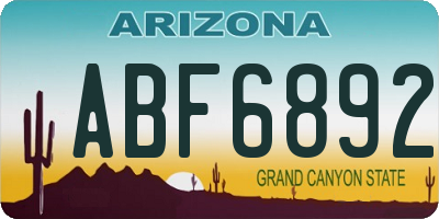 AZ license plate ABF6892