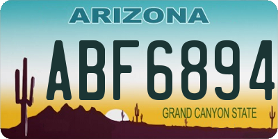AZ license plate ABF6894