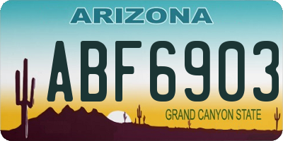 AZ license plate ABF6903