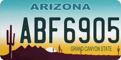 AZ license plate ABF6905
