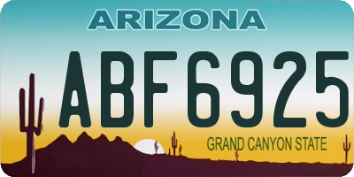 AZ license plate ABF6925