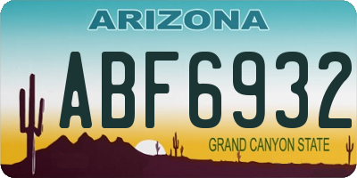 AZ license plate ABF6932