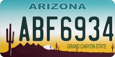 AZ license plate ABF6934