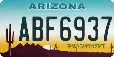 AZ license plate ABF6937