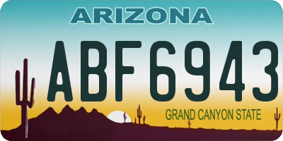 AZ license plate ABF6943
