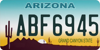 AZ license plate ABF6945