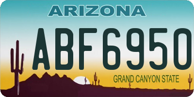 AZ license plate ABF6950