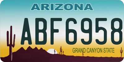 AZ license plate ABF6958