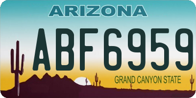 AZ license plate ABF6959