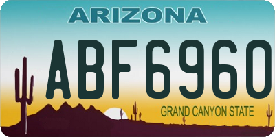 AZ license plate ABF6960