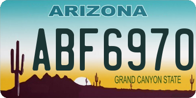 AZ license plate ABF6970