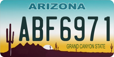 AZ license plate ABF6971