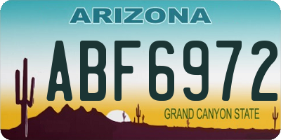 AZ license plate ABF6972