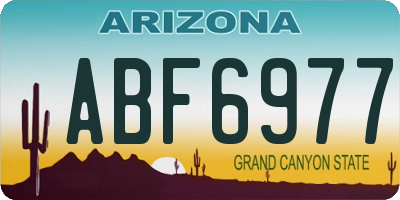 AZ license plate ABF6977