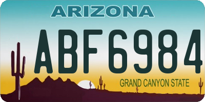 AZ license plate ABF6984