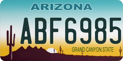 AZ license plate ABF6985