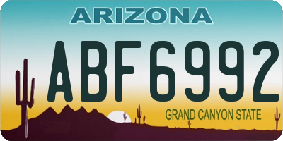 AZ license plate ABF6992