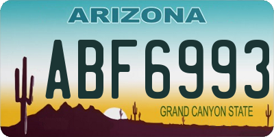 AZ license plate ABF6993