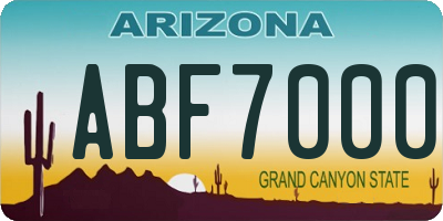 AZ license plate ABF7000
