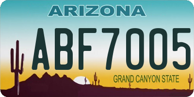 AZ license plate ABF7005