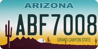 AZ license plate ABF7008