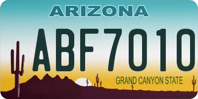 AZ license plate ABF7010