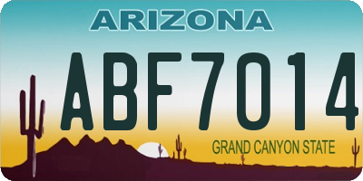 AZ license plate ABF7014