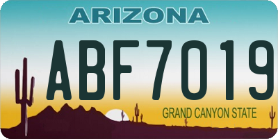 AZ license plate ABF7019
