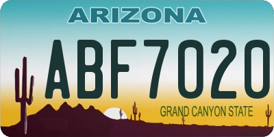 AZ license plate ABF7020