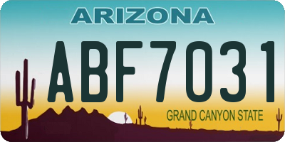 AZ license plate ABF7031