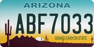 AZ license plate ABF7033