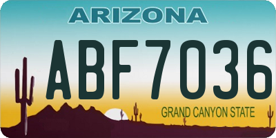 AZ license plate ABF7036