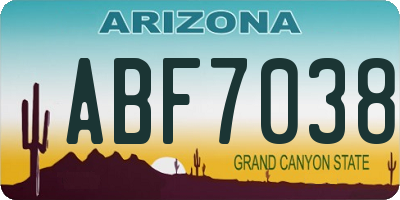AZ license plate ABF7038