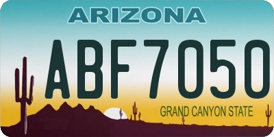 AZ license plate ABF7050